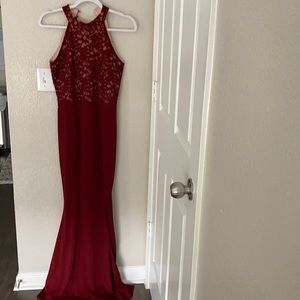 Red lace dress
